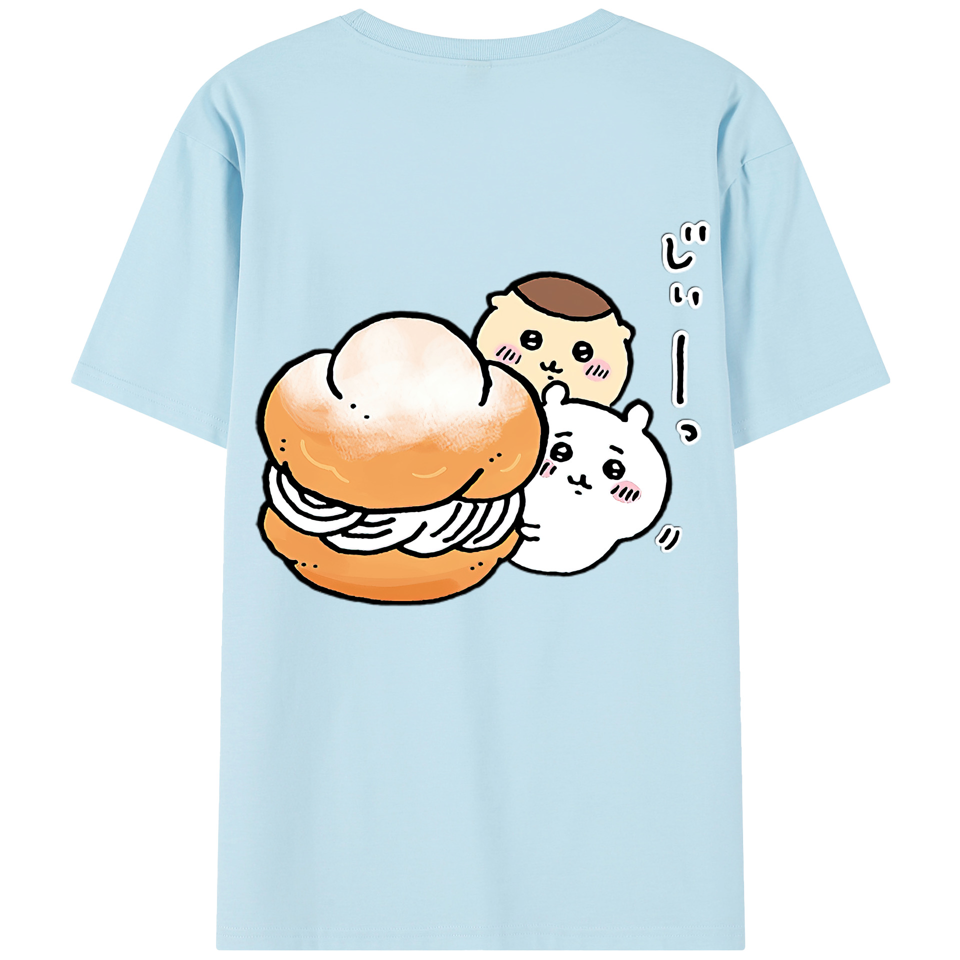 （画像用） ちいかわ くりまんじゅう Chii-kawa kuri manjū 綿100％半袖Tシャツ（背面プリント）